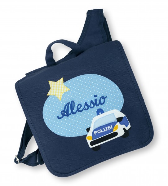 Kindergartentasche Polizei Alessio mit Namen