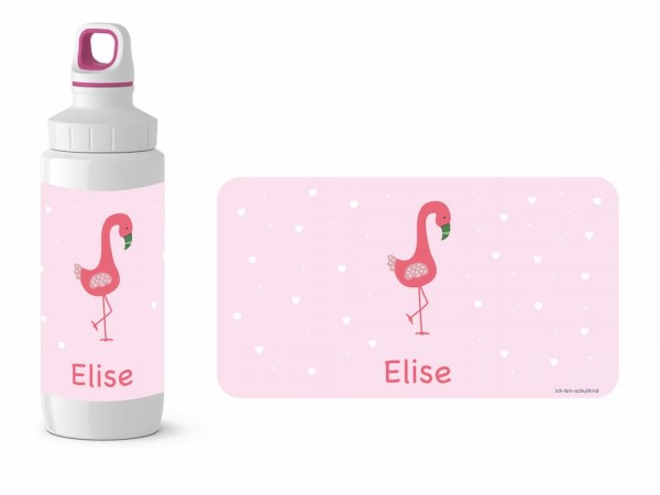 IBS Trinkflasche Flamingo mit Name