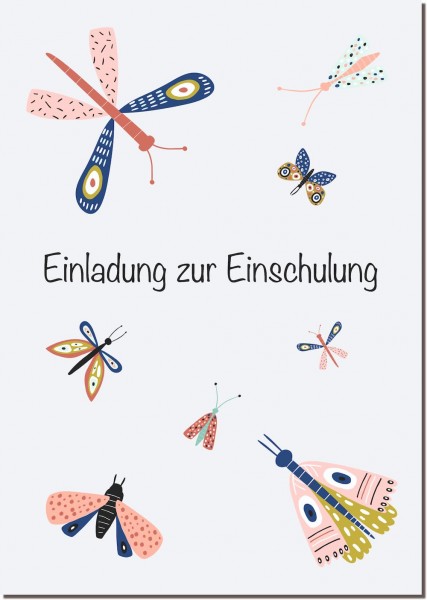 Postkarte Einladung Schmetterling