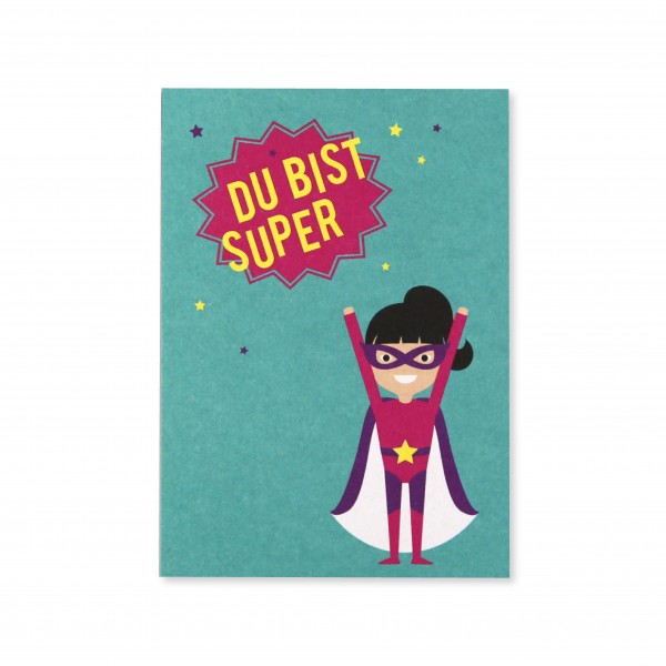 Kunst an Papier- Postkarte Supergirl