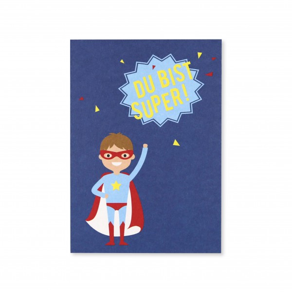 Kunst an Papier- Postkarte Superman