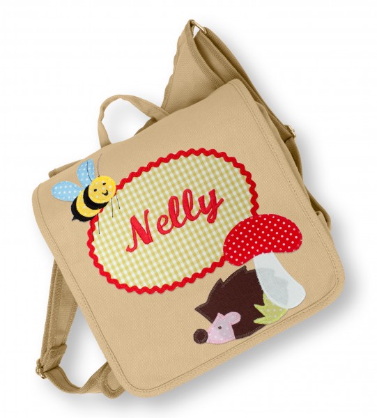 Kindergartentasche Igel Nelly mit Namen
